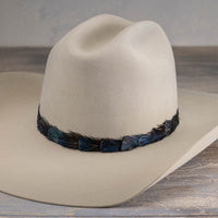 Iridescent Blue Feather Hat Band - Echo