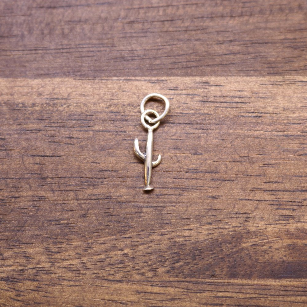 Sterling silver saguaro cactus charm with heart-like loop top