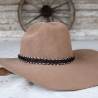 Genuine Horsehair 6 Strand Braided Hat Band with Single Tassel - Gambler