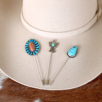 Oval Stick Hat Pin - Desert Flame