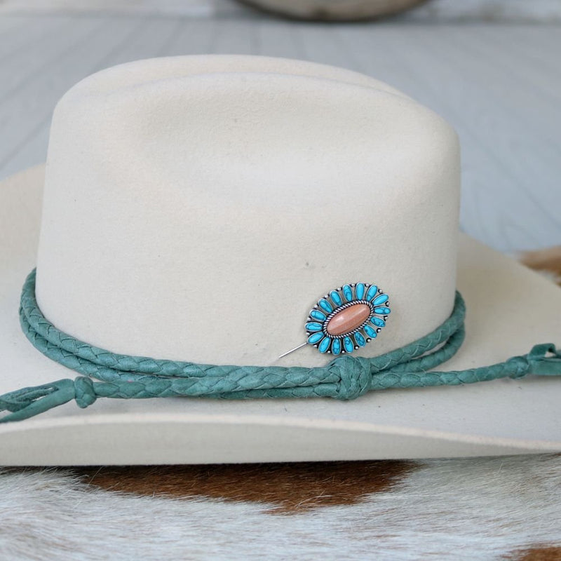 Oval Stick Hat Pin - Desert Flame