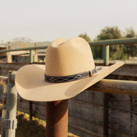 Black Leather Boot Stitch Hat Band