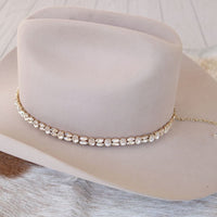 Rose Gold Rhinestone Bling Hat Band - The Kate