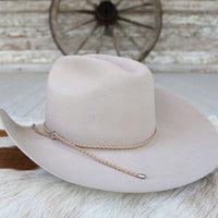 Tan Braided Leather Hat Band