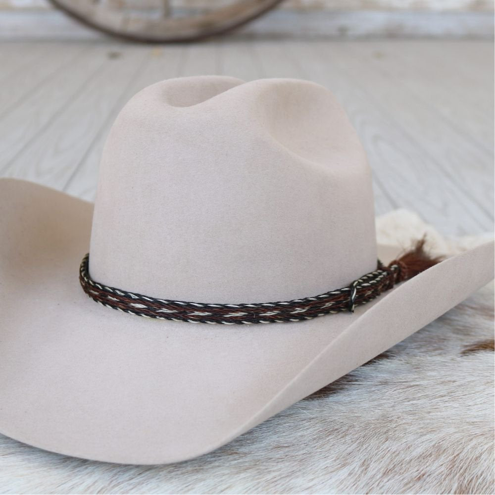Genuine Horsehair 5 Strand Braided Hat Band with Single Tassel