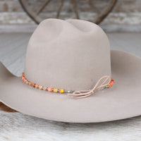 Chunky Orange Stone Hat Band - Terracotta
