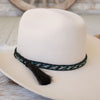 Horsehair Braided Single Tassel Blue Hat Band - Colt