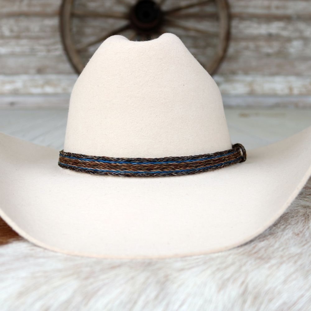 Genuine Horsehair 6 Strand Braided Hat Band with Single Tassel - Taos