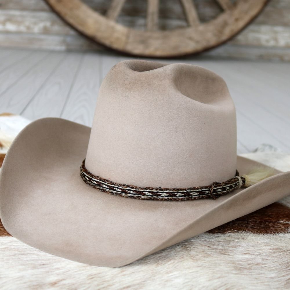 Genuine Horsehair 5 Strand Braided Hat Band with Single Tassel