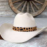 Spotted Print Leather Hat Band - Pebbles