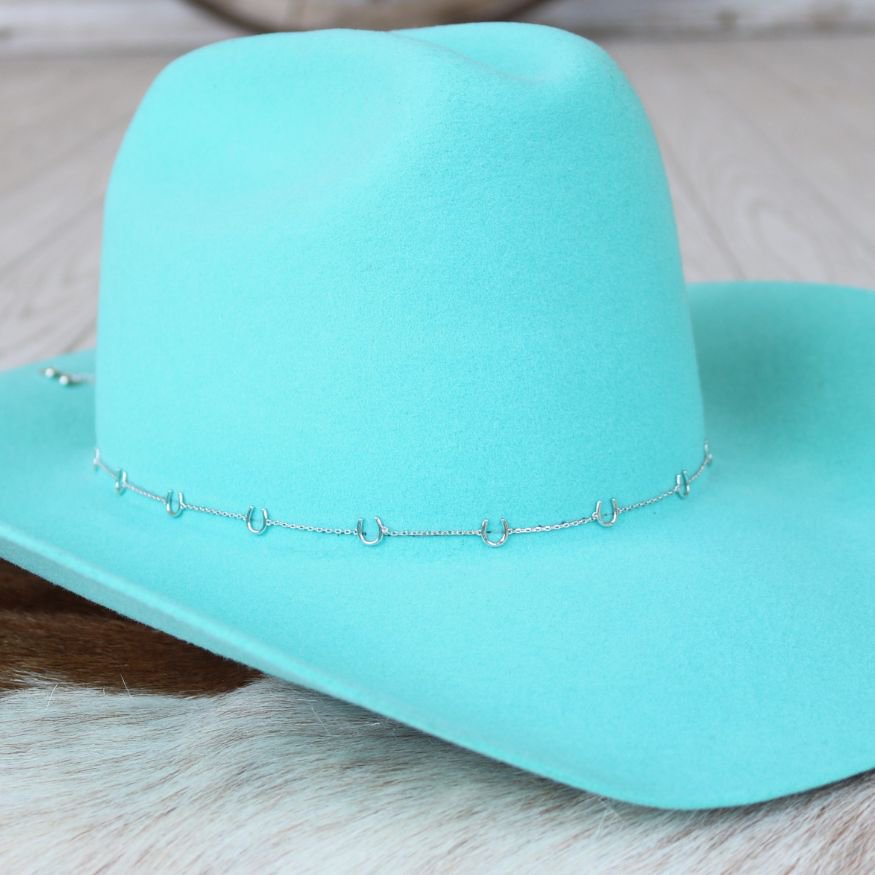 Silver Horseshoe Chain Hat Band