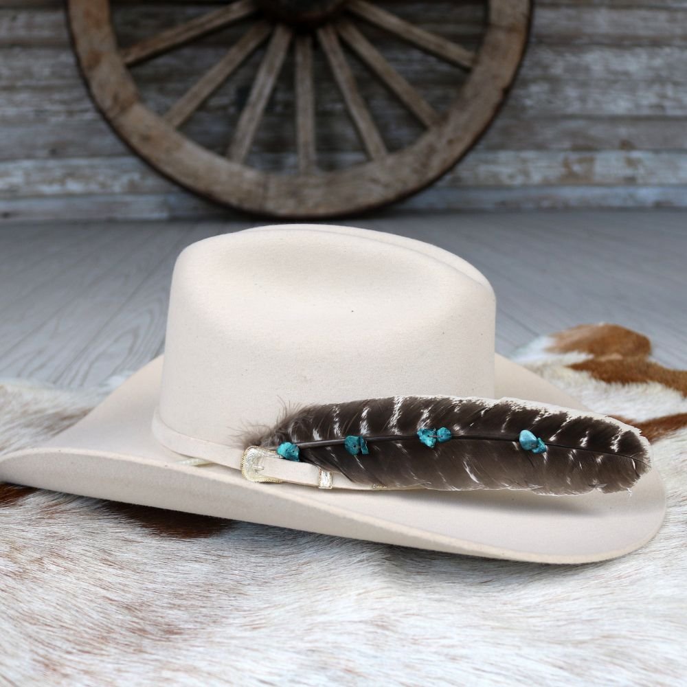 Turquoise Turkey Hat Feather – Willow Lane Hat Co display picture 2
