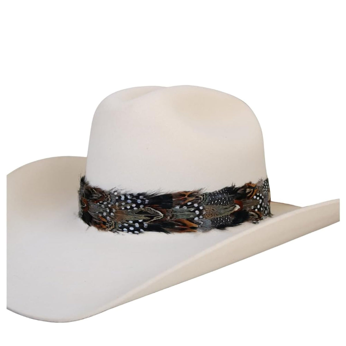 Falcon Western Feather Hat Band for Cowboy Hats and Fedoras for Men and Women Adjustable Western Style Accessory with Natural Feathers Handmade Rustic Look Classic Fit