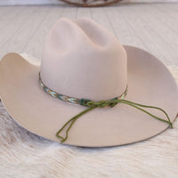 Green Chevron Beaded Hat Band