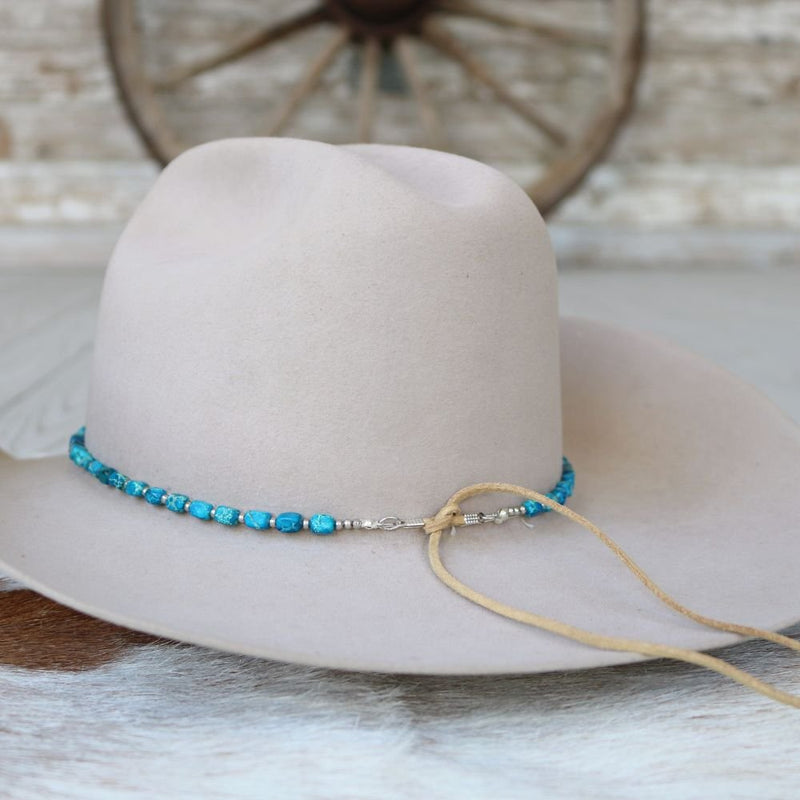 Chunky Deep Blue Stone Hat Band - Rio – Willow Lane Hat Co display picture 1