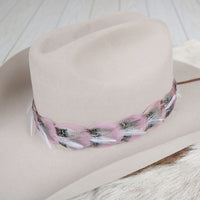 Pink Feather Hat Band - Blossom