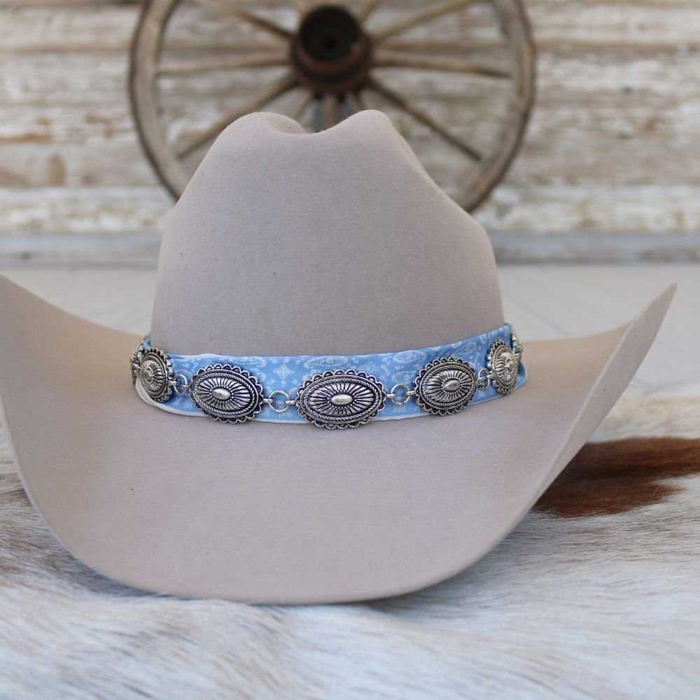 Antiqued Oval Concho Hat Band - Briscoe