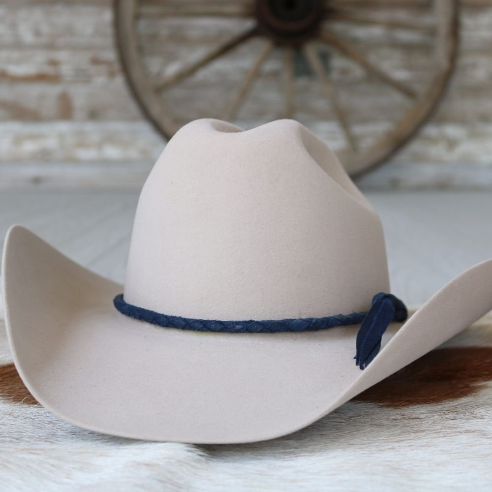 Midnight Blue Braided Leather Hat Band