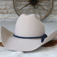 Midnight Blue Braided Leather Hat Band