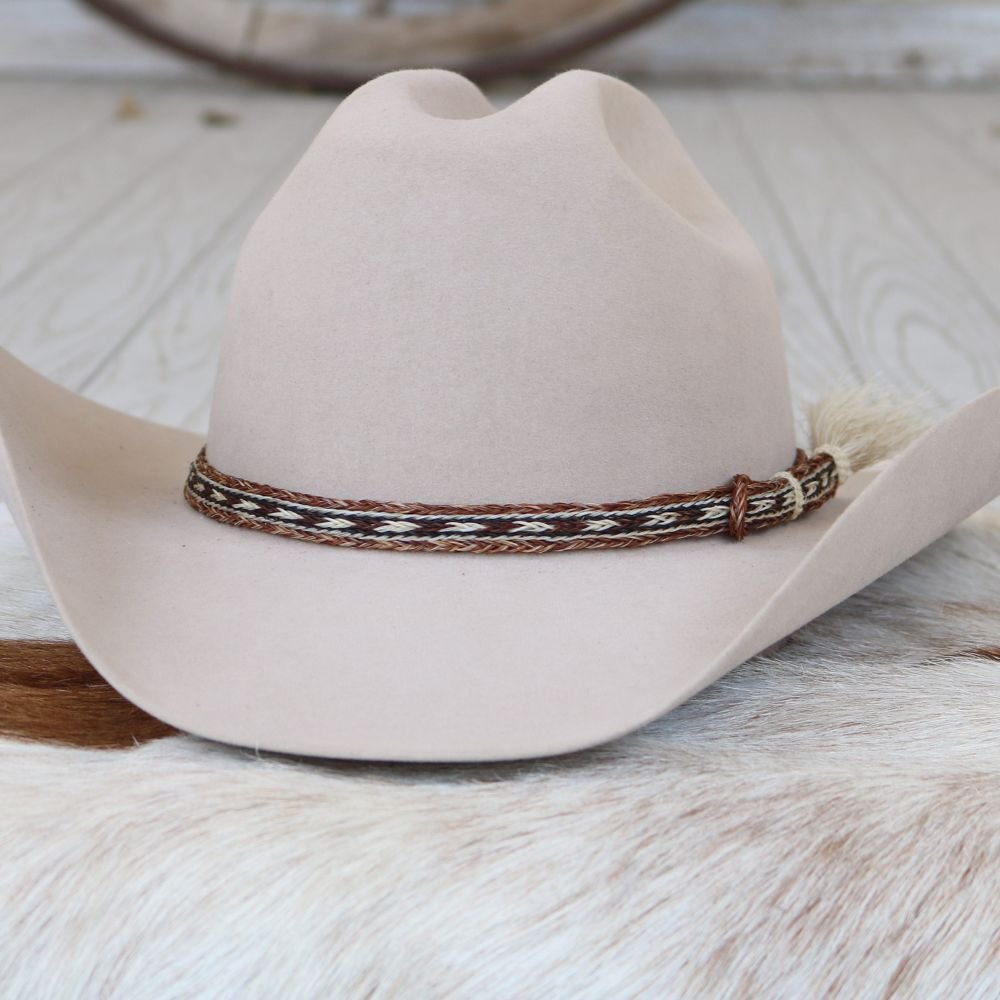 Genuine Horsehair 5 Strand Braided Hat Band with Single Tassel
