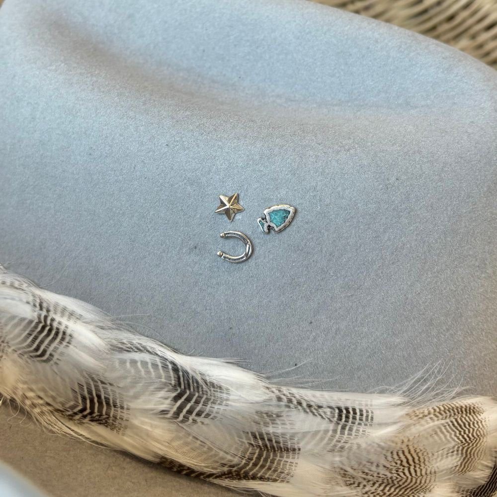 Sterling Silver Arrowhead Hat Pin Trio