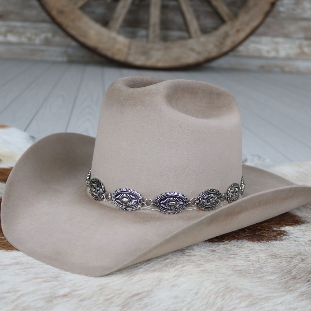 Antiqued Oval Concho Hat Band - Briscoe