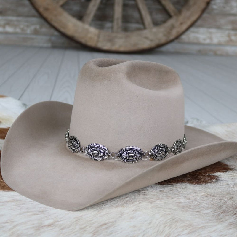 Antiqued Oval Concho Hat Band - Briscoe