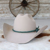 Teal Single Braided Leather Hat Band