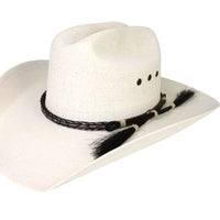 Horsehair Braided Double Tassel Hat Band - Stripe
