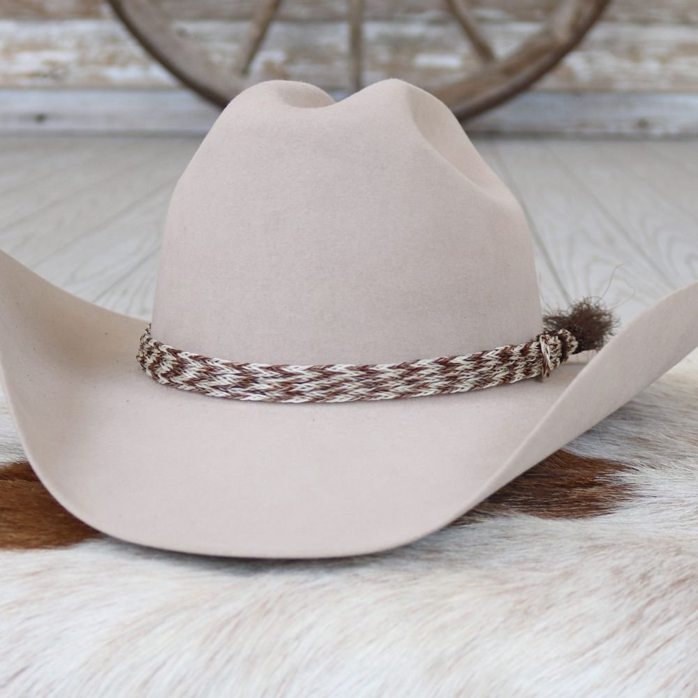 Genuine Horsehair 6 Strand Braided Hat Band with Single Tassel