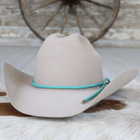 Turquoise Braided Leather Hat Band
