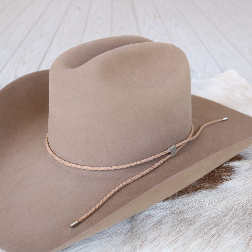 Tan Braided Leather Hat Band
