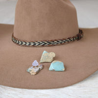 Mint Stone Button Hat Pin