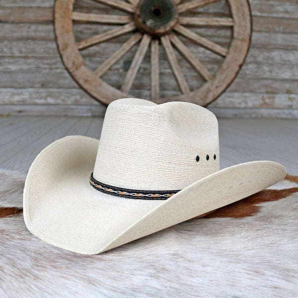 Stetson Square Palm Leaf Cowboy Hat Brick Crown