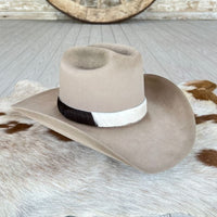 Cowhide Hat Band - Dark Brown & White