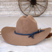 Midnight Blue Braided Leather Hat Band