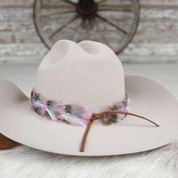 Pink Feather Hat Band - Blossom