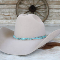 Dusty Blue Multi-Strand Beaded Hat Band