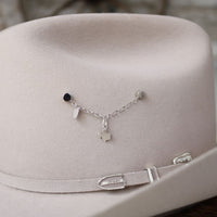 Sterling silver charm necklace with Texas pendant and small dangling charms