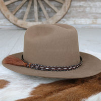 Genuine Horsehair 5 Strand Braided Hat Band with Single Tassel - Duster