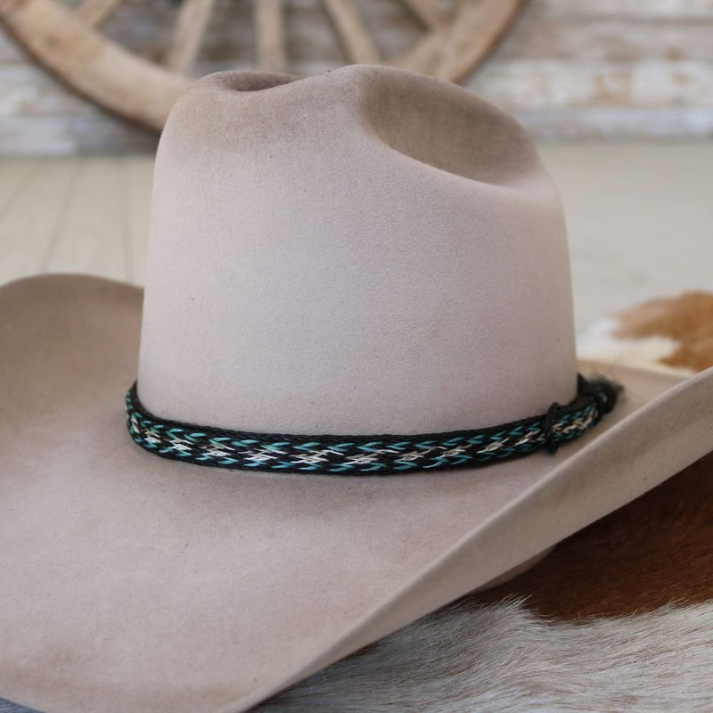 Horsehair Braided Single Tassel Blue Hat Band - Colt