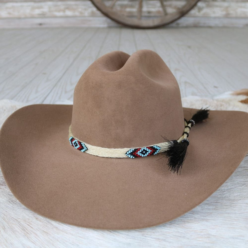 Genuine Horsehair 5 Strand Beaded Hat Band with Double  display picture 3