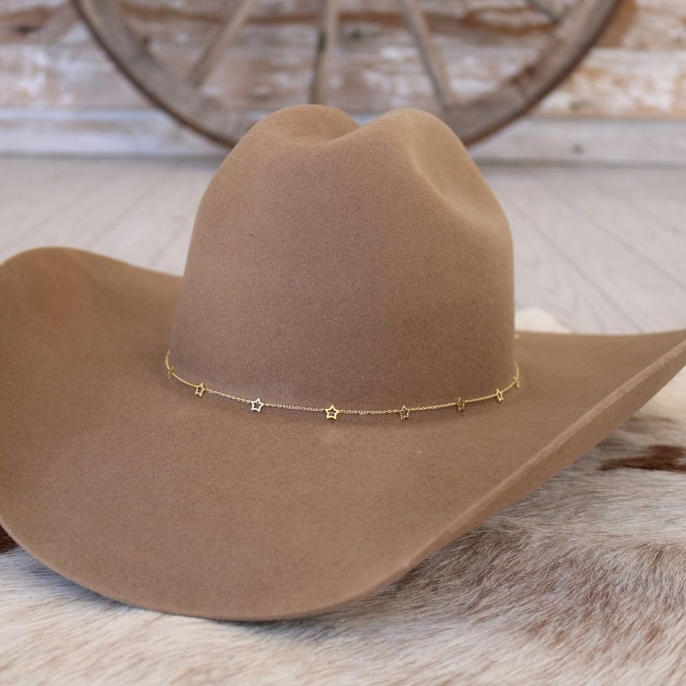 14K Gold Plated Star Chain Hat Band