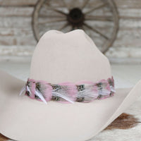 Pink Feather Hat Band - Blossom