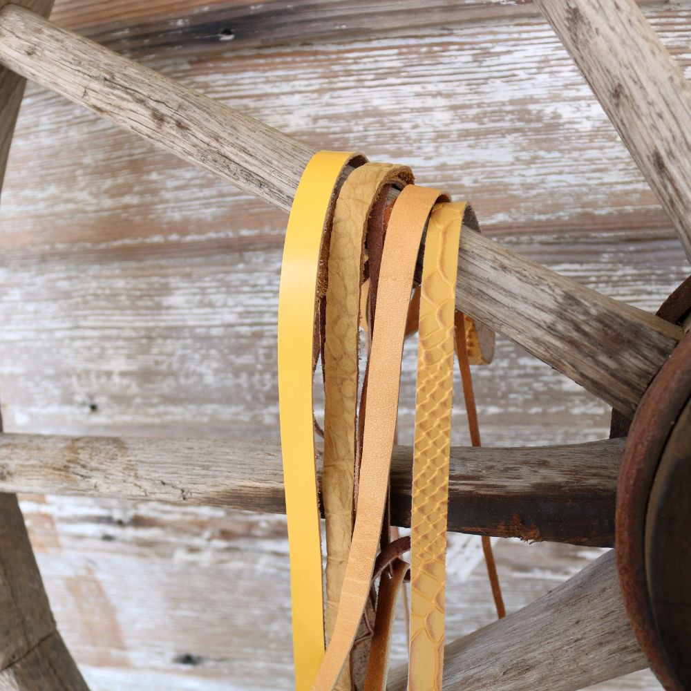Yellow Leather Hat Band Variety Pack – 4 Pack