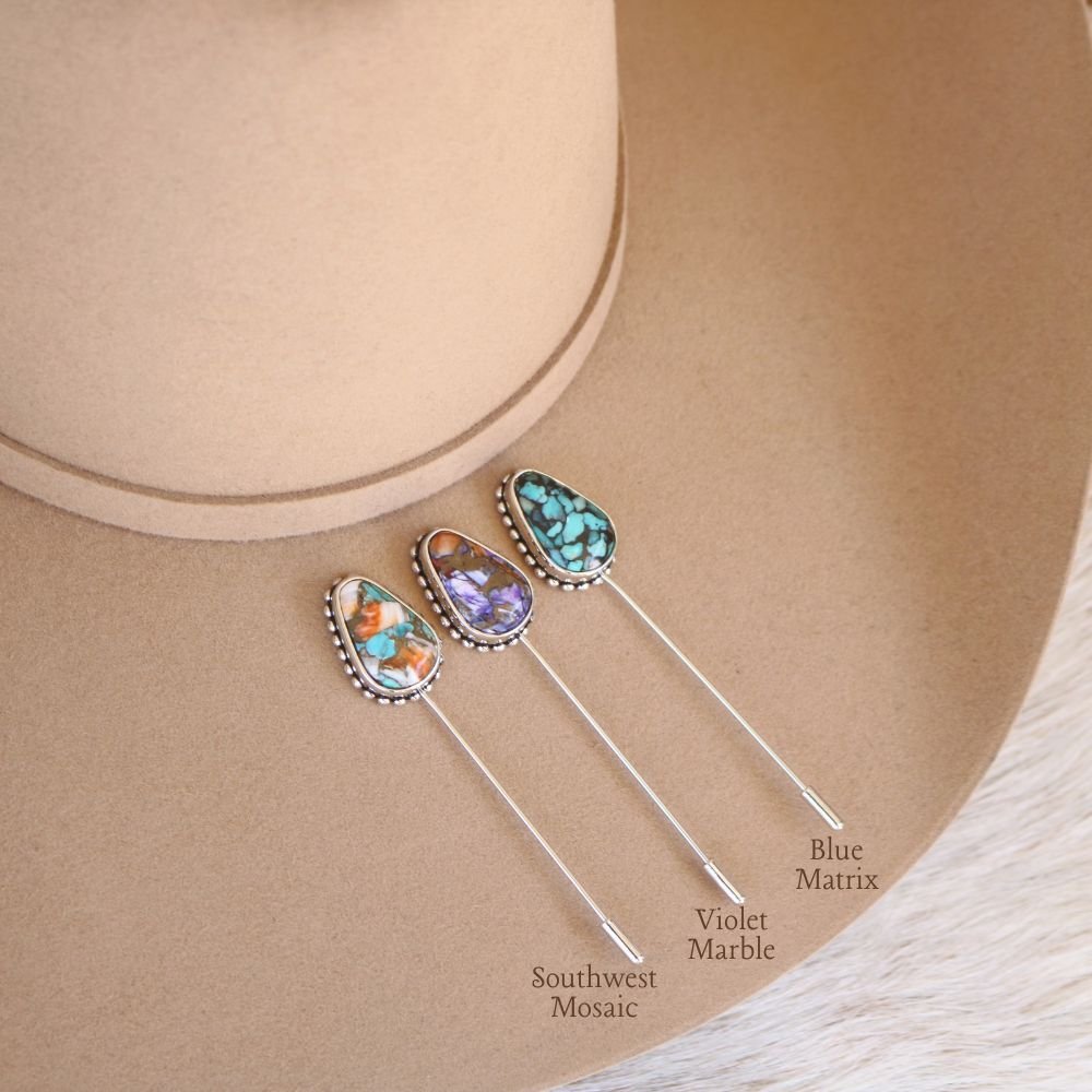 Blue Matrix Hat Pin