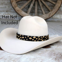 Gold Spotted Leather Hat Band - Jovie
