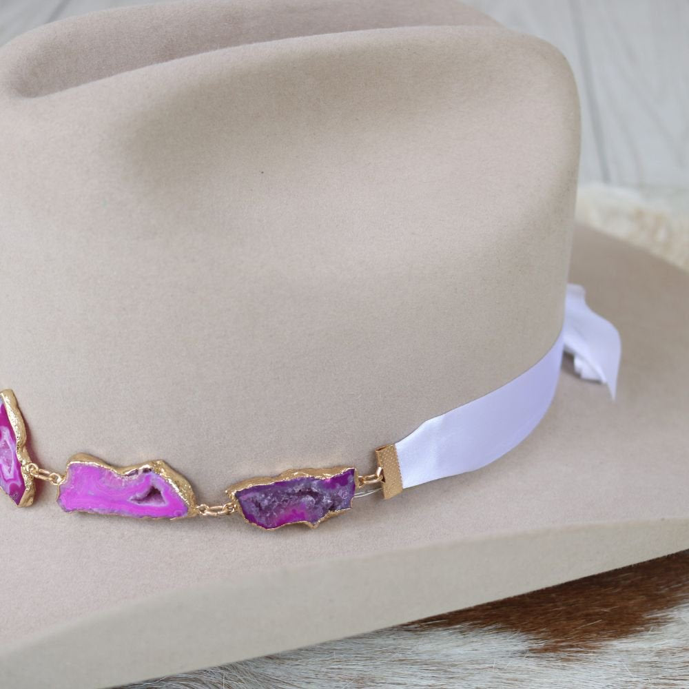 Geode Slice Pink Hat Band – Arden
