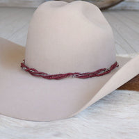 Maroon Multi-Strand Beaded Hat Band