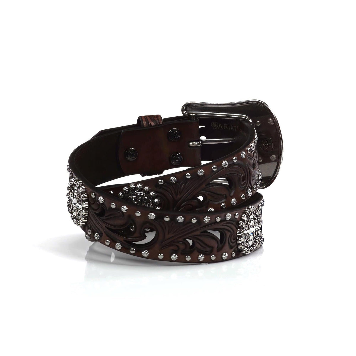 ARIAT Women's Scroll Cutout Concho Nail Belt